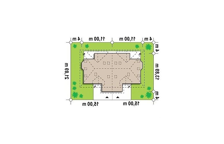 Projekt domu bliźniaczego Zb1 - Usytuowanie - wersja lustrzana