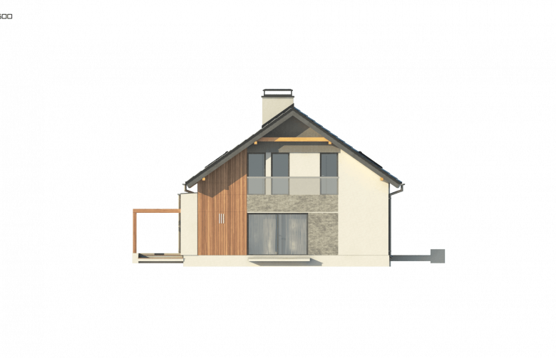 Projekt domu jednorodzinnego Z97 - elewacja 3