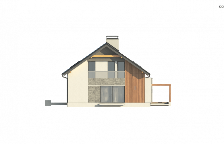 Projekt domu jednorodzinnego Z97 - elewacja 3