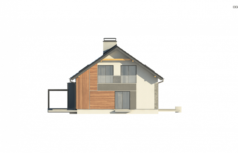 Projekt domu jednorodzinnego Z97 - elewacja 4