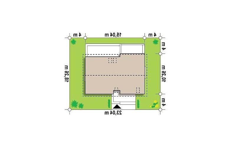 Projekt domu jednorodzinnego Z97 - Usytuowanie - wersja lustrzana