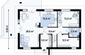 Projekt domu jednorodzinnego Z223 - rzut parteru