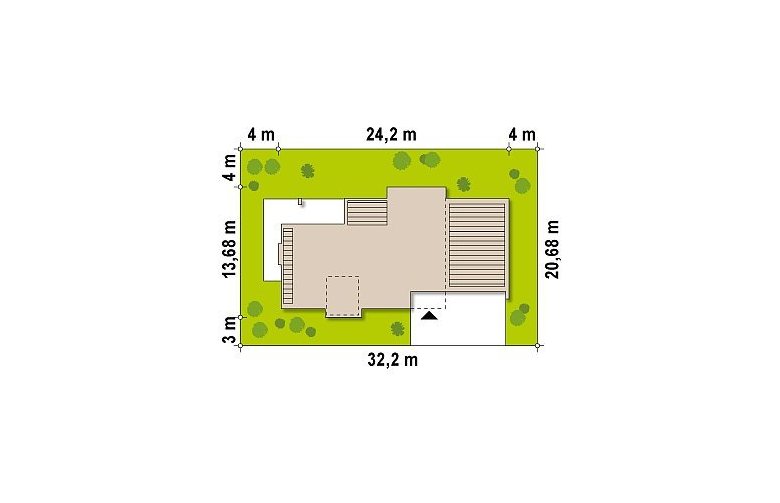 Projekt domu szkieletowego Zx1 - Usytuowanie