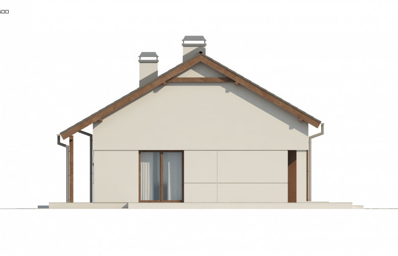 Projekt domu dwurodzinnego Z191 - elewacja 3