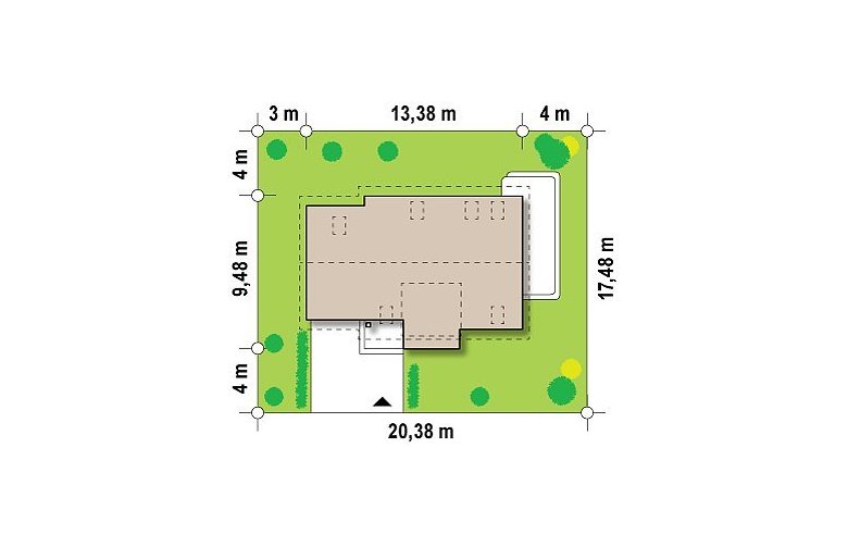 Projekt domu z poddaszem Z192 - Usytuowanie