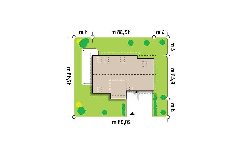 Projekt domu z poddaszem Z192 - Usytuowanie - wersja lustrzana