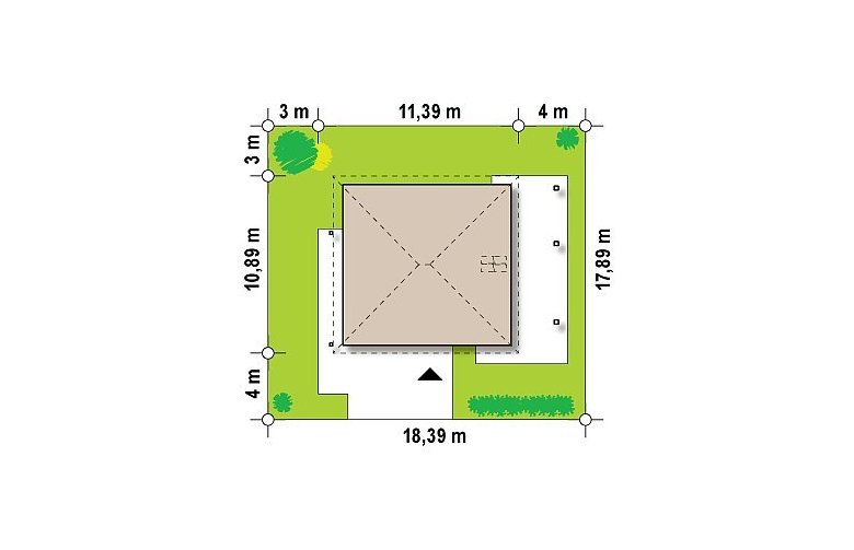 Projekt domu piętrowego Zx2 - Usytuowanie