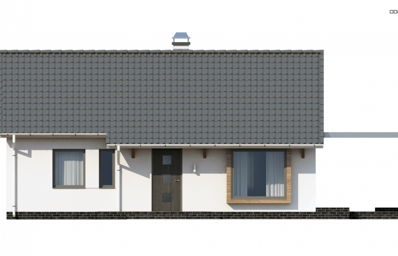 Projekt domu parterowego Z139 - elewacja 4