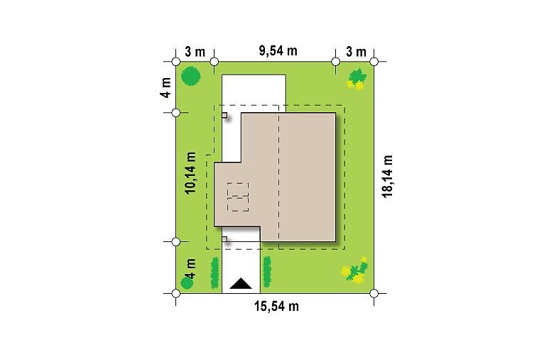 Projekt domu z poddaszem Z134 - Usytuowanie