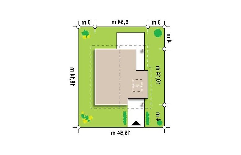 Projekt domu z poddaszem Z134 - Usytuowanie - wersja lustrzana