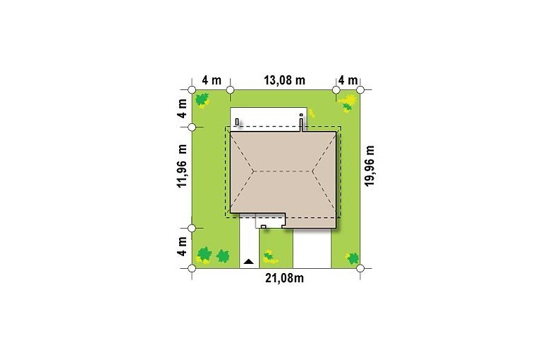 Projekt domu piętrowego Zx4 - Usytuowanie