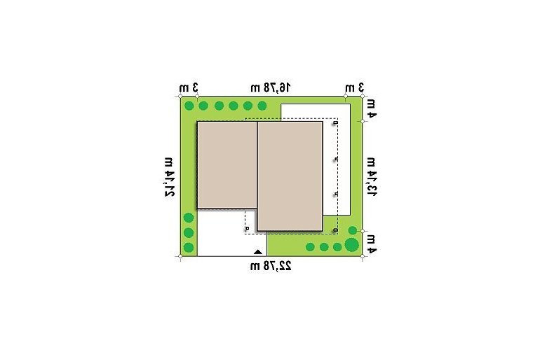 Projekt domu piętrowego Zx5 - Usytuowanie - wersja lustrzana