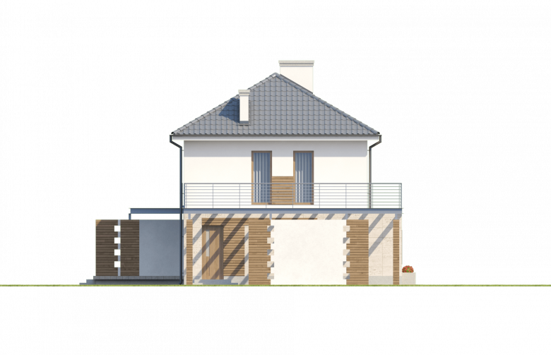 Projekt domu piętrowego Zx6 - elewacja 4