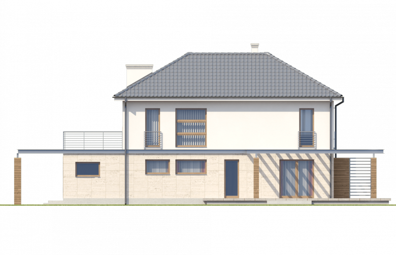 Projekt domu piętrowego Zx6 - elewacja 3
