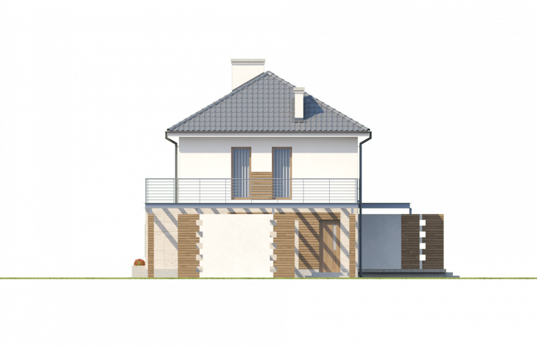 Projekt domu piętrowego Zx6 - elewacja 4