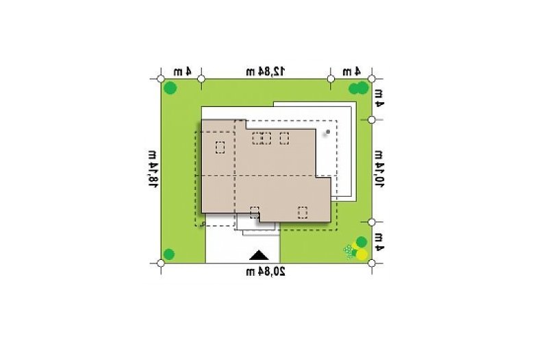 Projekt domu z poddaszem Z219 - Usytuowanie - wersja lustrzana