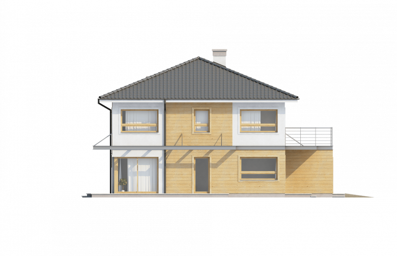 Projekt domu piętrowego Zx7 - elewacja 1