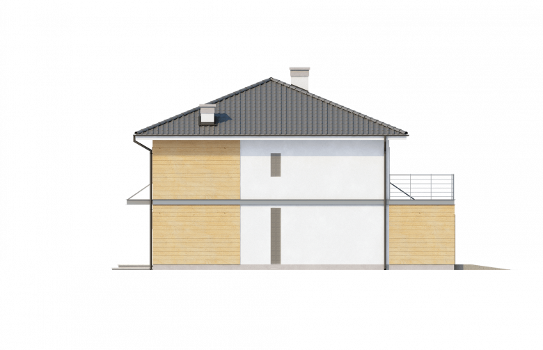 Projekt domu piętrowego Zx7 - elewacja 2