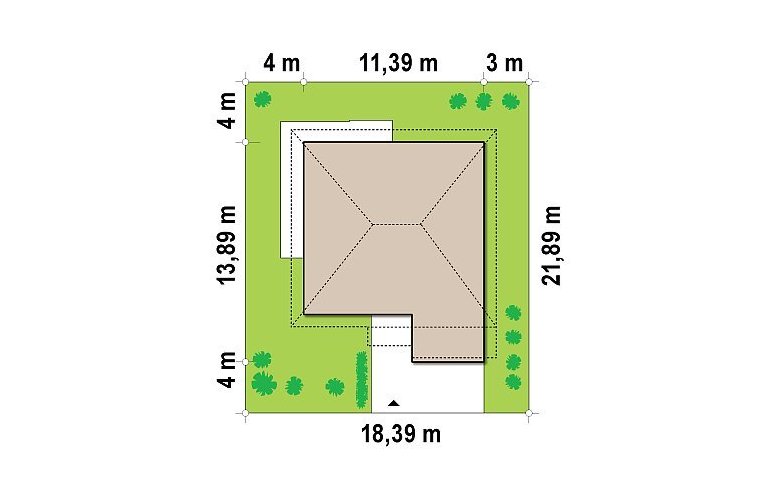 Projekt domu piętrowego Zx7 - Usytuowanie