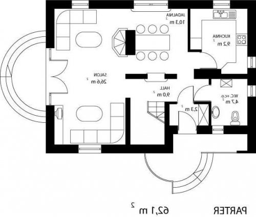 RZUT PARTERU HG-U2 - wersja lustrzana