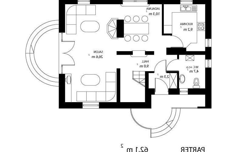 Projekt domu jednorodzinnego HG-U2 - rzut parteru