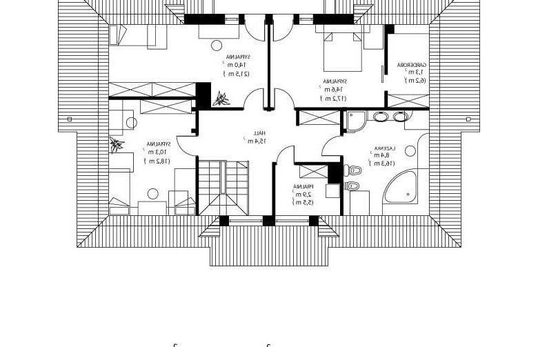 Projekt domu jednorodzinnego HG-W5 - rzut poddasza