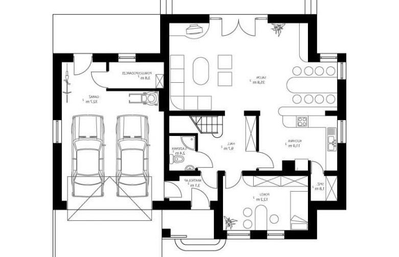 Projekt domu jednorodzinnego HG-Z3 - rzut parteru