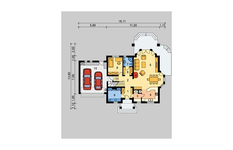 Projekt domu jednorodzinnego LK&623 - parter