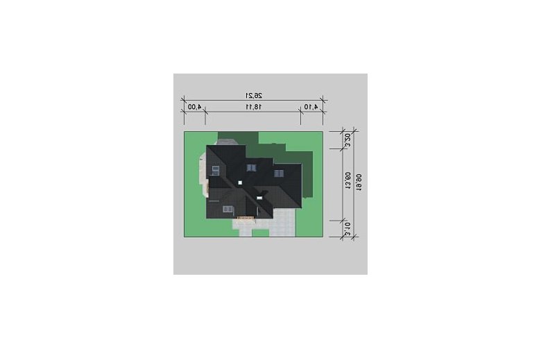Projekt domu jednorodzinnego LK&623 - Usytuowanie - wersja lustrzana
