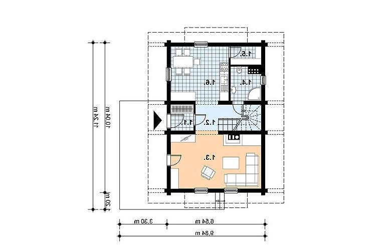 Projekt domu z bala L-15 BAL - 