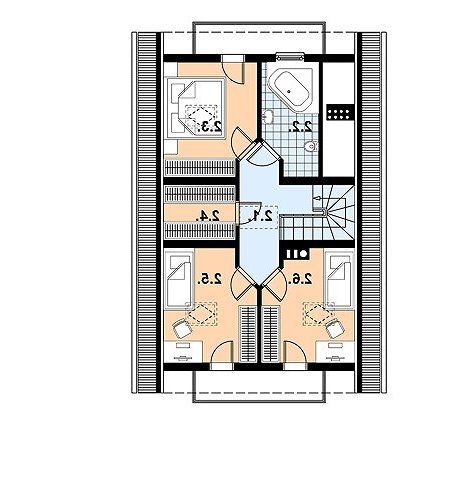 Rzut projektu L-15 BAL - wersja lustrzana