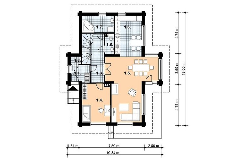 Projekt domu szkieletowego L-79  - 