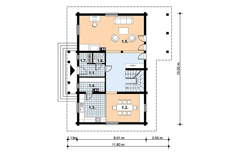 Projekt domu z bala L-31 BAL - 