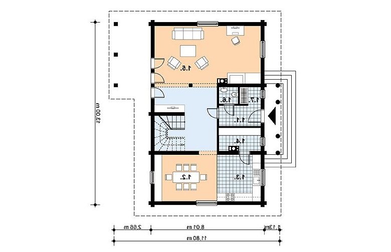 Projekt domu z bala L-31 BAL - 