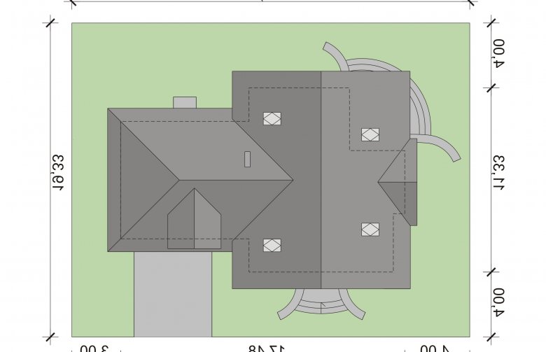 Projekt domu jednorodzinnego Diuk 2 - Usytuowanie - wersja lustrzana