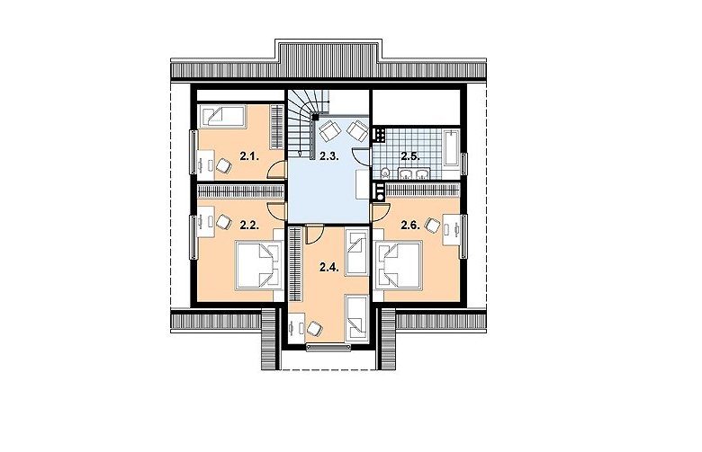 Projekt domu z bala L-70 BAL - 