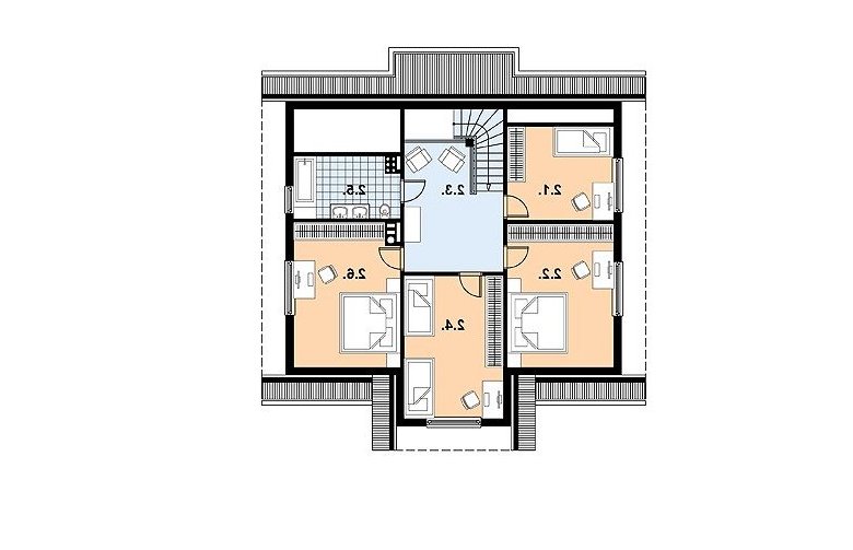 Projekt domu z bala L-70 BAL - 