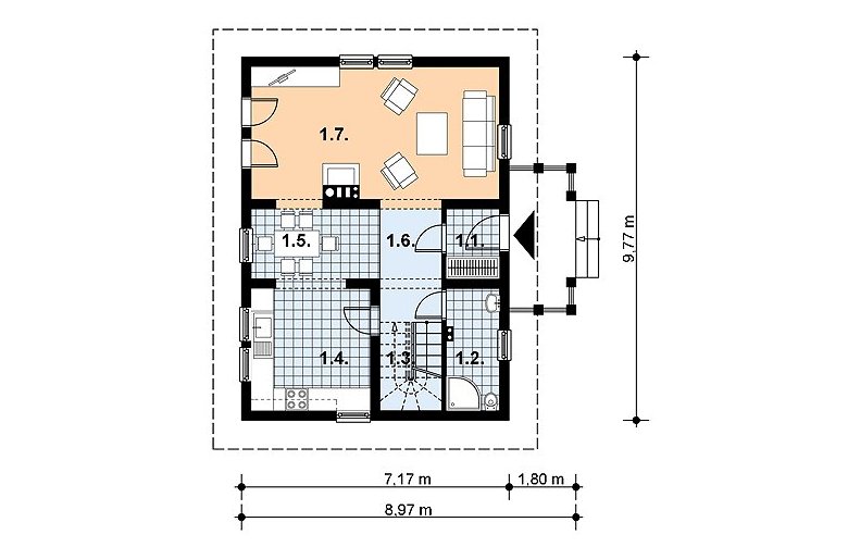 Projekt domu z bala L-32 BAL - 