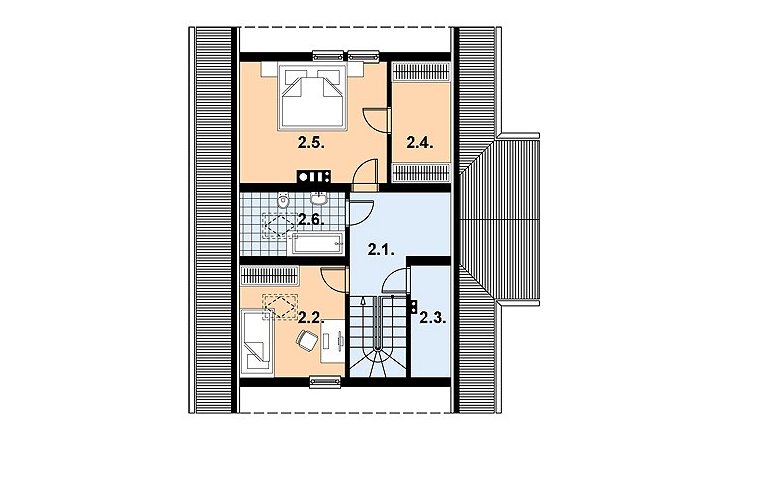 Projekt domu z bala L-32 BAL - 