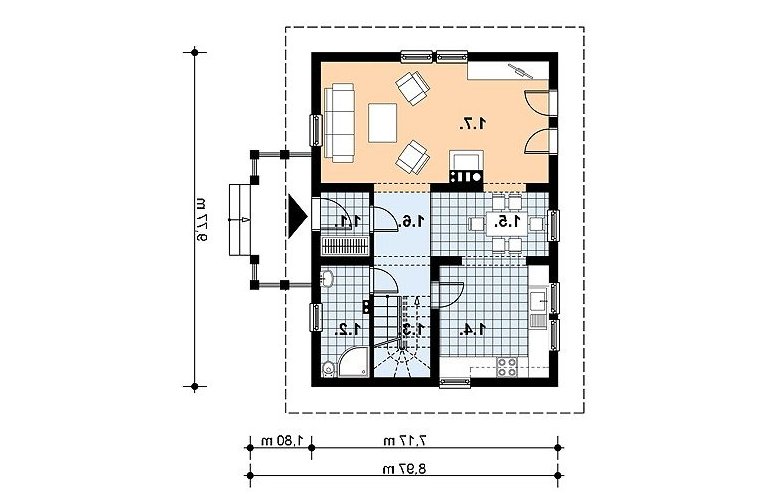 Projekt domu z bala L-32 BAL - 