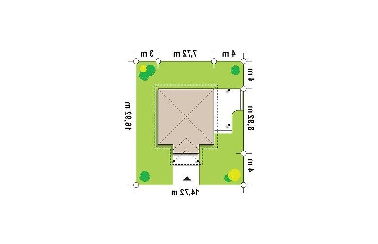 Projekt domu jednorodzinnego Z73 - Usytuowanie - wersja lustrzana