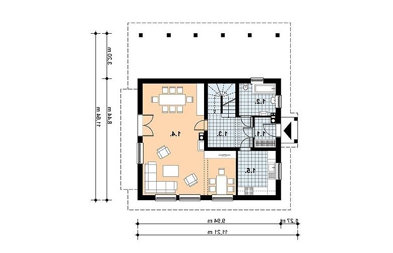 Projekt domu z bala L-33 BAL - 