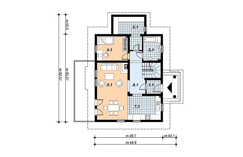 Projekt domu z bala L-88 BAL - 