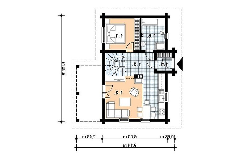 Projekt domu szkieletowego L-84  - 