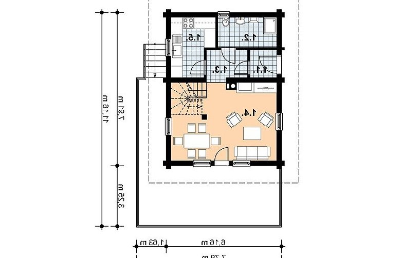 Projekt domu z bala L-87 BAL - 