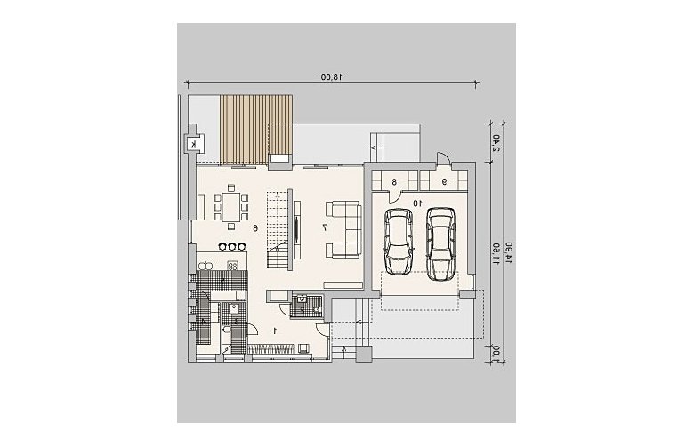 Projekt domu z poddaszem LK&899 - parter