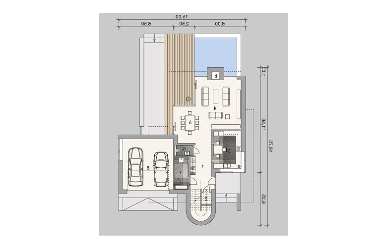 Projekt domu szkieletowego LK&875 - parter