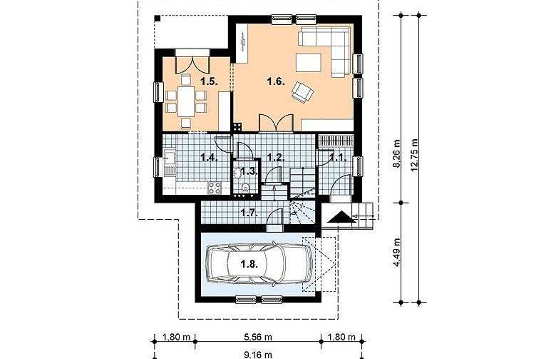 Projekt domu z bala L-40 BAL - 