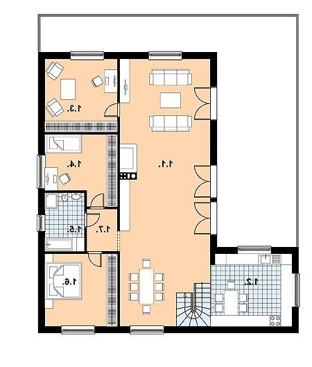 Rzut projektu L-76 (drewniany) - wersja lustrzana