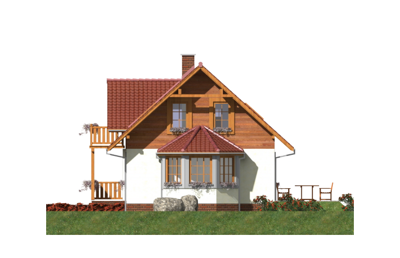 Projekt domu szkieletowego L-85 - elewacja 2